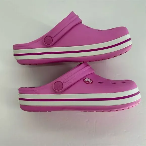Crocs Crocband Girls Size 3 Pink Clogs Sandals Casual Shoes - Picture 6 of 11